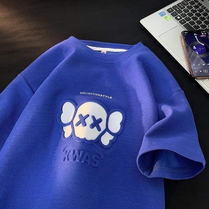 Men Printed Round Neck Pure Cotton Navy Blue T-Shirt