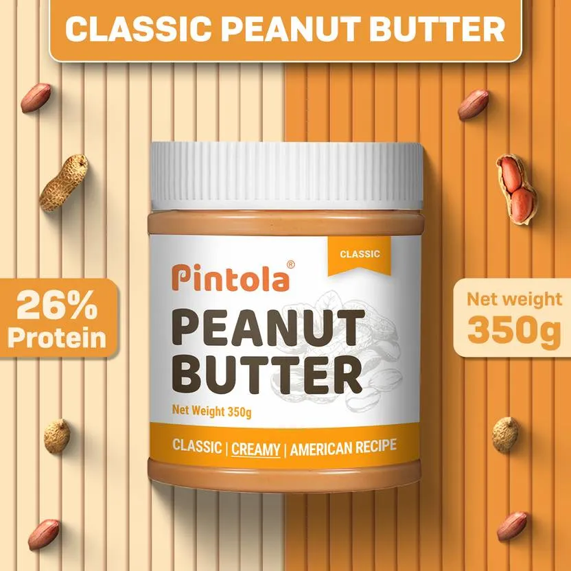 Pintola Classic Peanut Butter American Recipe (Creamy)  (350 g)